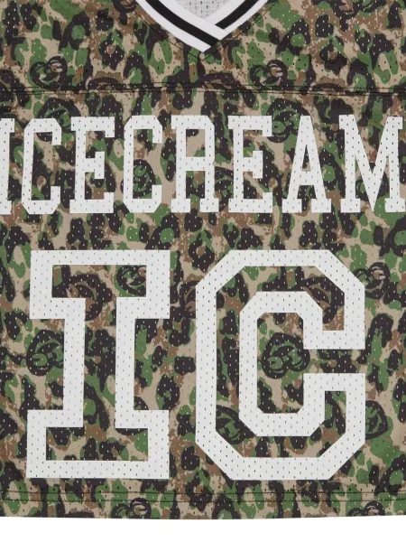 Maskáčové tričko Icecream s výstřihem do v zelené