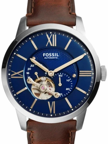 FOSSIL Ceas analogic Townman maro / argintiu gri