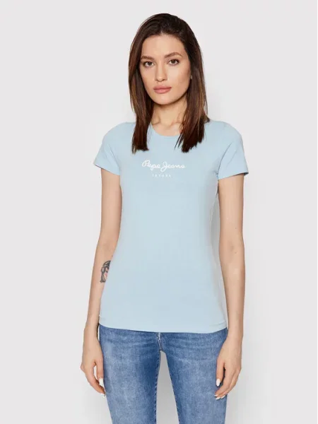 Pepe Jeans Футболка New Virgina Голубий Slim Fit