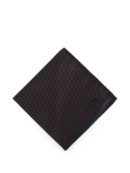 Fular Brioni cu imprimeu geometric maro