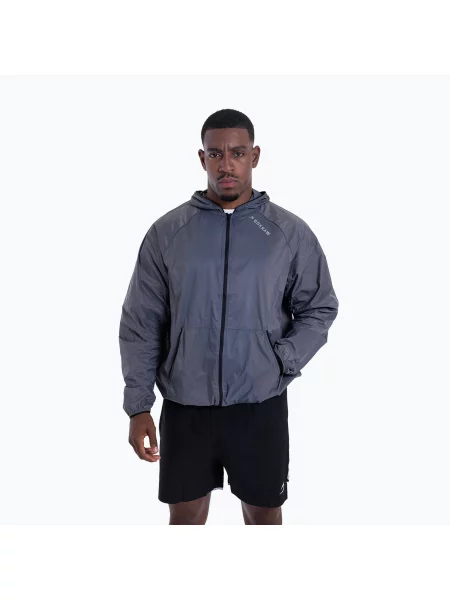 Geacă pentru bărbați BOXRAW Genaro Zip Up Windbreaker charcoal gri