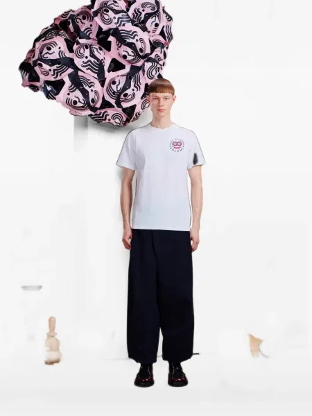Tricou Henrik Vibskov cu imagine alb