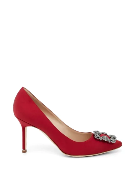 Pantofi cu toc Manolo Blahnik cu cataramă roșu