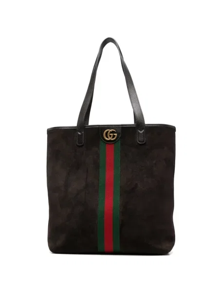 Geantă Gucci din piele de căprioară cu dungi maro