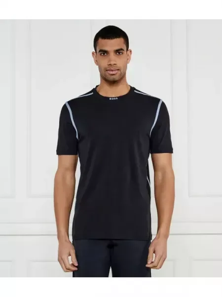 BOSS GREEN Tricou Tee Tape | stretch verde