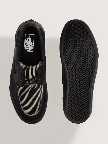 Vans Boat Shoe мокасини дамски от кожа черно