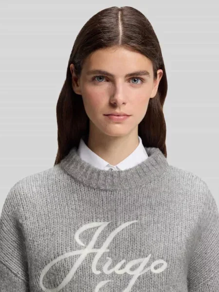 Sweter o kroju loose fit z mieszanka wełny i alpaki model Sloguinny' Hugo