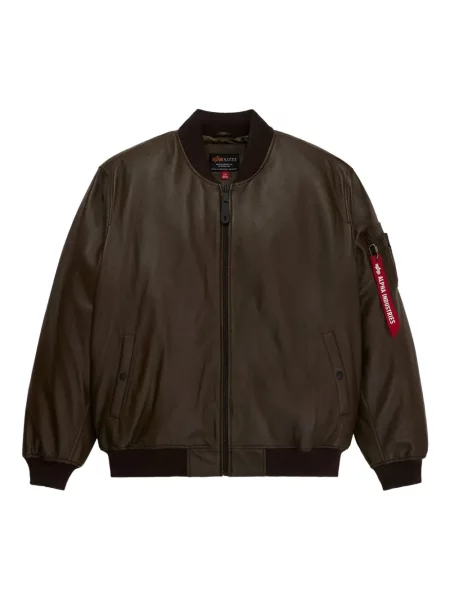 Geanta de piele Alpha Industries maro