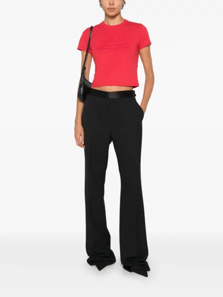 Decupat tricou Gucci cu imagine roșu