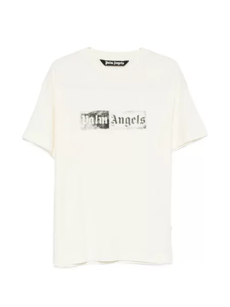 Tricou Palm Angels cu imagine alb