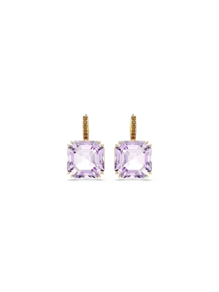 Swarovski kolczyki pozłacane z kryształem Swarovski MILLENIA fioletowe