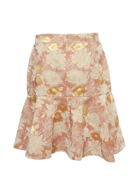 Fustă midi N°21 cu model floral din jacard roz