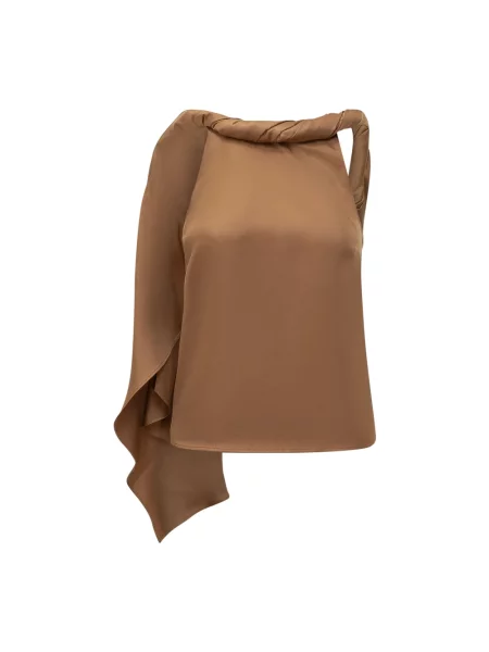 Kołnierzykowy top Loulou Studio brązowy