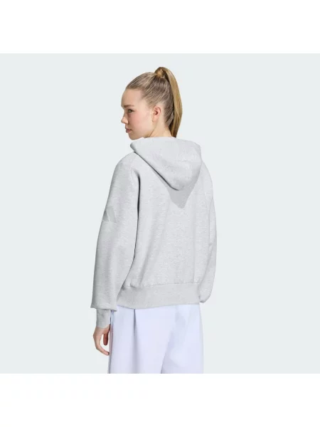 BLUZA Z KAPTUREM SOFT LUX Z SUWAKIEM NA CAŁEJ DŁUGOŚCI szara