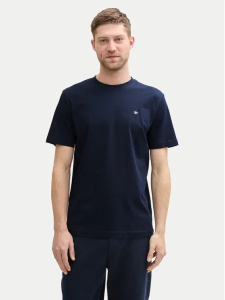 TOM TAILOR Tricou bleumarin / negru alb