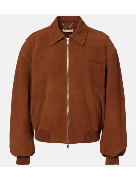 Kurtka bomber Jacques Wei zamszowy brązowy