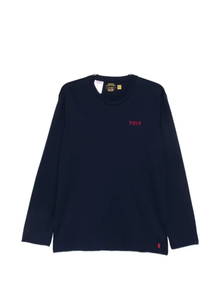Кариран сутиен Polo Ralph Lauren бродиран синьо