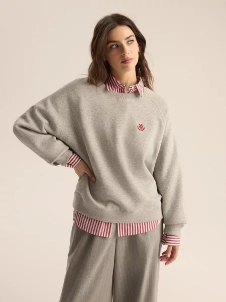 Світшот DIVERSE Andoria світло-сірий бавовна/поліестер сірий