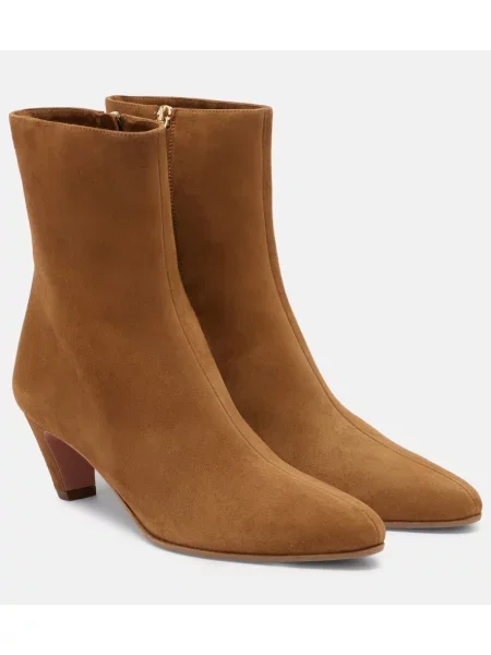 Cizme scurte Aquazzura din piele de căprioară bej