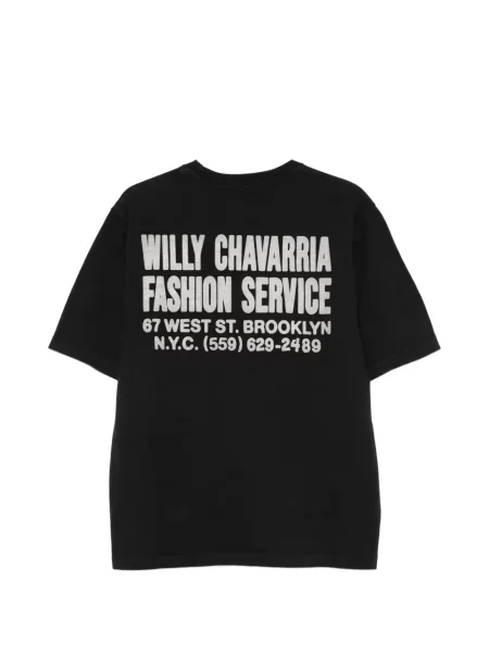 Тениска Willy Chavarria с кръгло деколте черно