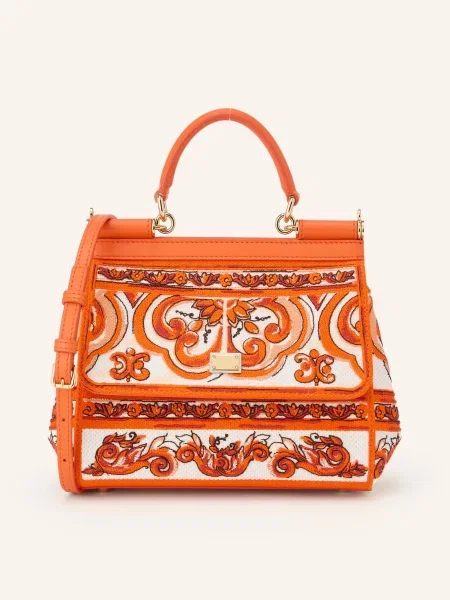 Dolce & Gabbana Torebka Sicily Small orange biała