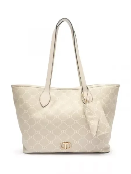TWINSET Geantă shopper + borsetă bej