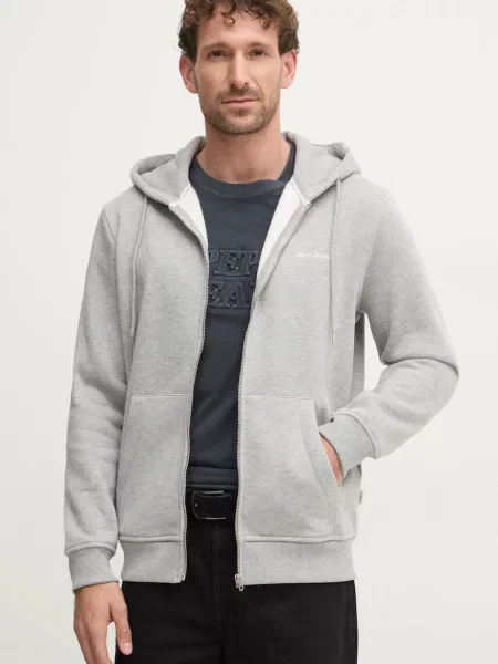 Geacă de blugi Pepe Jeans cu glugă gri