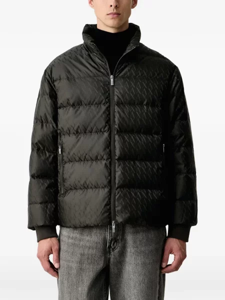 Geacă cu puf Armani Exchange cu imagine negru
