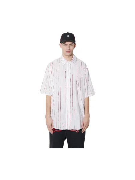 Marcelo Burlon koszula County Pinstripes Over Shirt relaxed z kołnierzykiem klasycznym biały