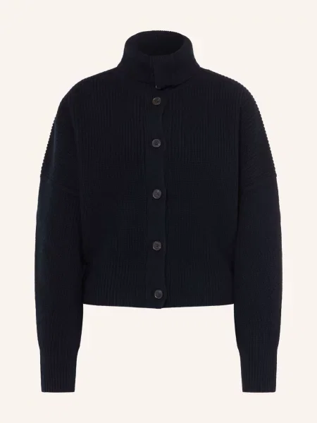 Allsaints Pletený Svetr Caron Z Merino Vlny tmavě modrá