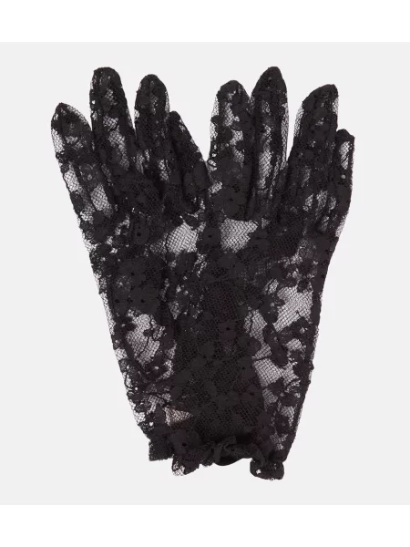 Mănuși Valentino din dantelă negru