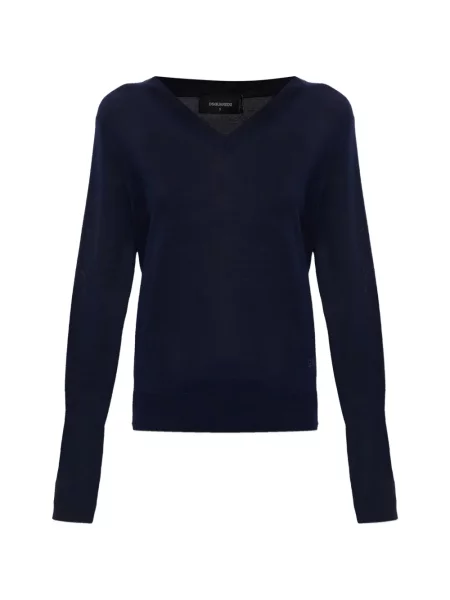 Top Dsquared2 cu decolteu în V albastru