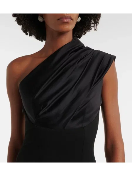 Rochie Solace London din satin cu un umăr gol negru