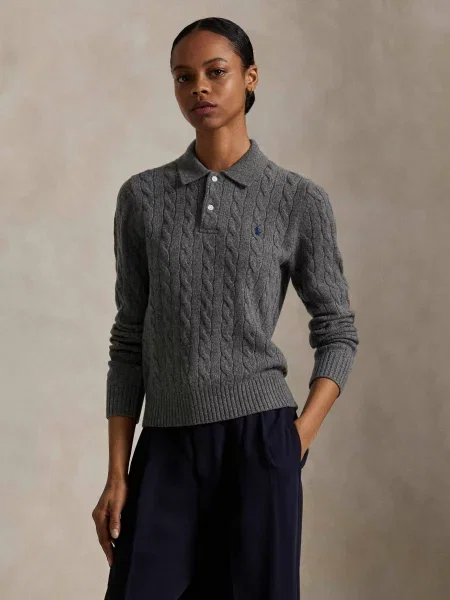 POLO RALPH LAUREN De lână pulover cu adaos de cașmir gri