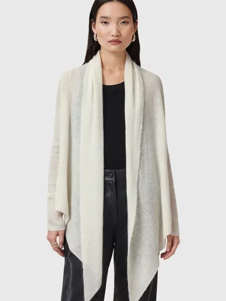 AllSaints cardigan din amestec de lână HARPER light alb