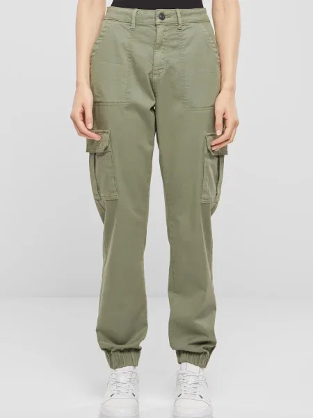 Pantaloni Urban Classics din țesătură twill gri