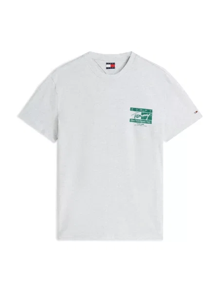 Tommy Jeans Tricou SIGN FLAG deschis / verde petrol gri