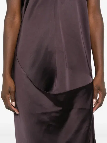 Rochie Sportmax cu decolteu în V drapată de costum violet