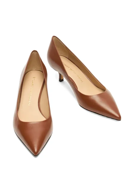 Pantofi cu toc Stuart Weitzman din piele maro