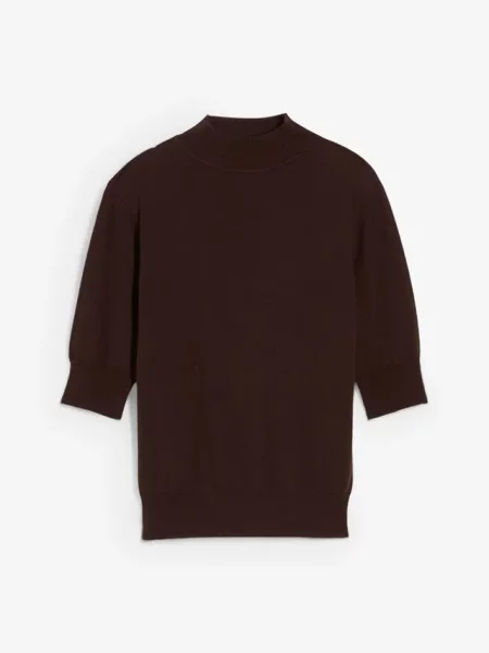 Sweter z golfem z miękką wełną brązowy