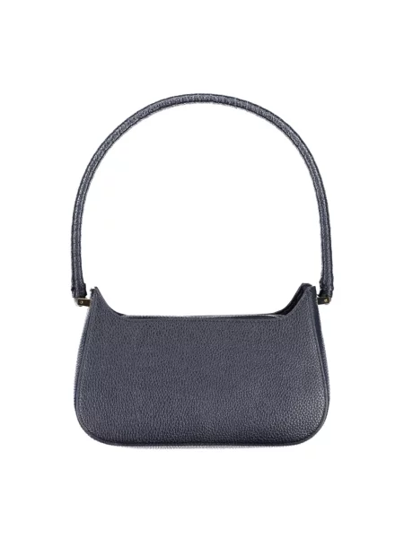 Lniana torebka Tommy Hilfiger niebieska
