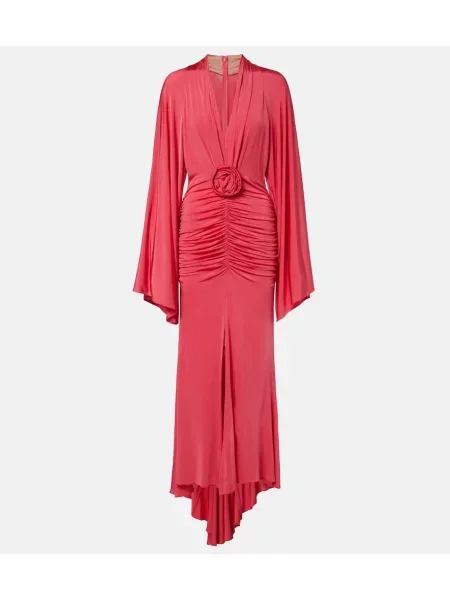 Rochie Blumarine cu model floral cu volane violet