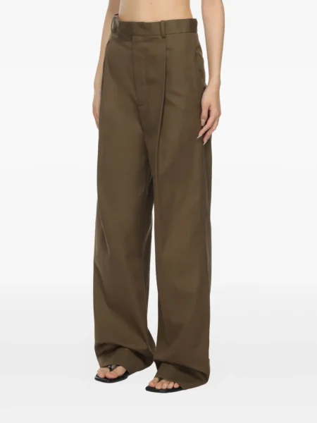 Pantaloni Carven plisate maro