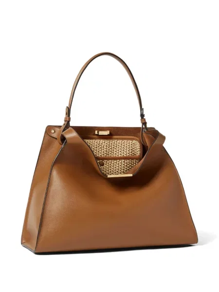 Geantă shopper Fendi din piele maro