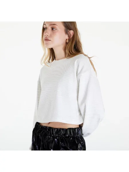 Mikina Calvin Klein Jeans Logo Short Crewneck Warp Logo White L bílé