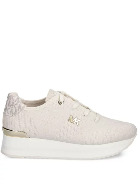 Кожено портмоне Michael Michael Kors с връзки с принт кафяво