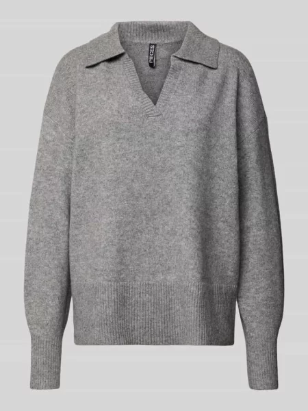 Sweter z dzianiny o kroju regular fit z dodatkiem wełny model ‘MALOU’ Pieces