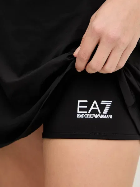 Платье мини Ea7 Emporio Armani клеш черное