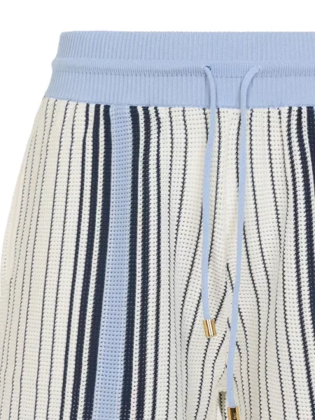 Pantaloni scurți Amiri cu dungi tricotate albastru