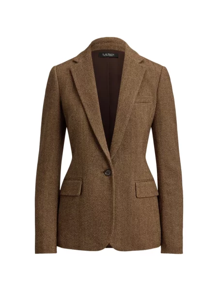 Sacou Lauren Ralph Lauren cu model herringbone maro